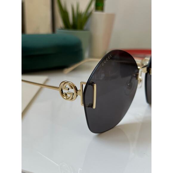 NEW Gucci GG1203S Dark Grey Rimless Sunglasses main image 7